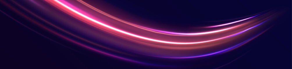 Road swirl color line light motion traffic speed night city.
