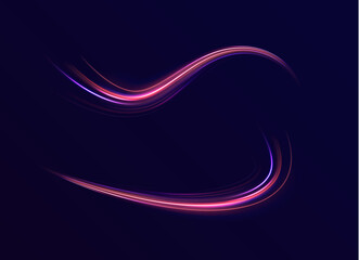 Color swirl line road light dynamic motion speed traffic night.
