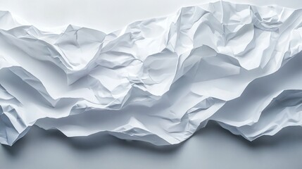 Fototapeta premium White folded and wrinkled paper texture background.
