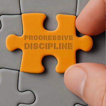 Progressive Discipline Puzzle Concept Representing Structured Workplace Policy and Corrective Action Process