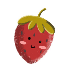 This cute strawberry illustration with transparent background is perfect for elements.