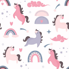 cute pattern with unicorn