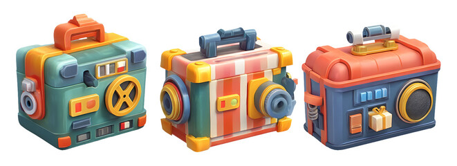 Fototapeta premium Colorful Camera Cases for International Festive Theme Showcase and Opening Night