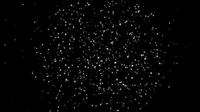 Particles Floating In Fluid Space Animation of an abstract background with floating particles inside fluid space in slow motion mode with ambient occlusion and depth of field blur, Alpha chanel