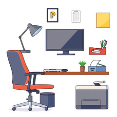 Modern Home Office Setup with Desk and Chair