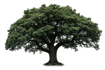 White Oak , Quercus alba,  white background.