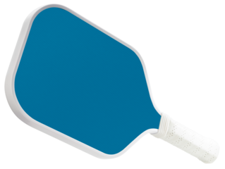 A blue pickleball paddle isolated on white background, Pickleball sport equipment on White Background PNG File..