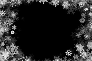 A beautiful Christmas snow background featuring soft falling snowflakes and a festive winter...