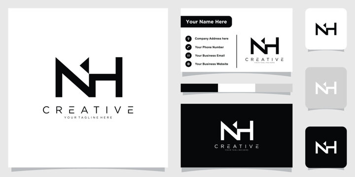 Letter NH or HN logo design