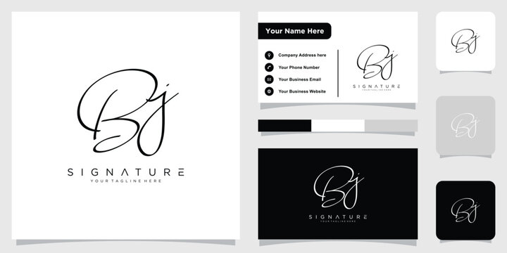 Handwriting Letter BJ Logo Design. BJ Logo Design For Business, Fashion, Branding.
