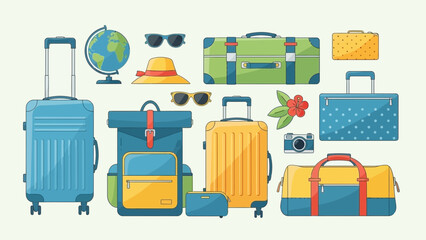 Complete Travel Packing Kit with Suitcases Accessories and Travel Essentials for Adventure Trips