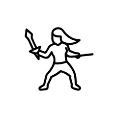 Line Art Warrior Illustration
