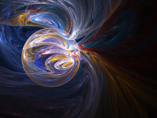 Fractal colored abstract on black background