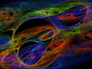 Fractal colored abstract on black background