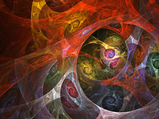 Fractal colored abstract on black background