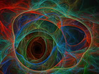 Fractal colored abstract on black background