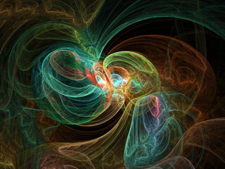 Fractal colored abstract on black background