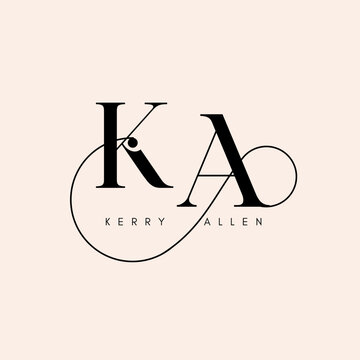 Elegant KA Monogram Logo, Luxury Personal Branding Design, Minimal Alphabet Identity, Premium Typography Logo, Classic Lettermark Logo