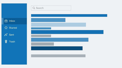 Fototapeta premium Digital Email Interface with Sidebar Navigation and Graphical Email Usage Statistics