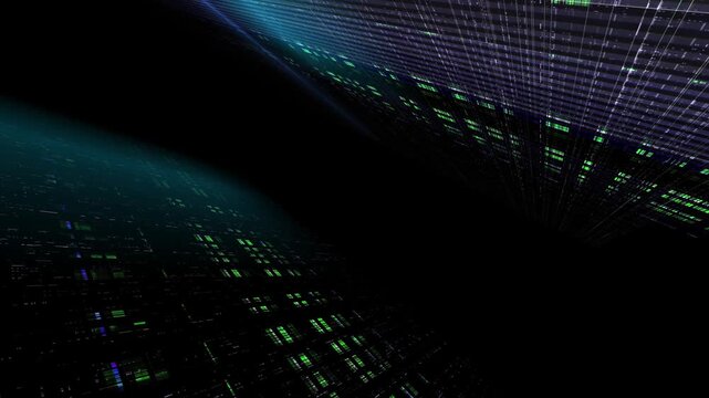 High-Tech futuristic light grid. Perfect for sci-fi projects, tech presentations, or high-tech motion design, etc. Video in loop.