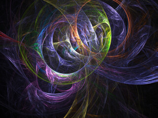 Fractal colored abstract on black background