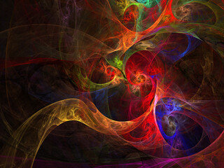 Fractal colored abstract on black background