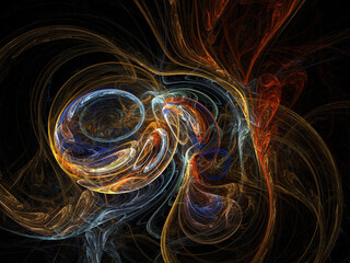 Fractal colored abstract on black background