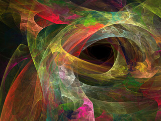 Fractal colored abstract on black background
