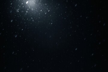 Fototapeta premium Dark Winter Background with Falling Snow and Dramatic Lighting, Empty Center Composition