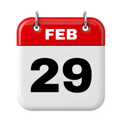 29 February Date Calendar 3D