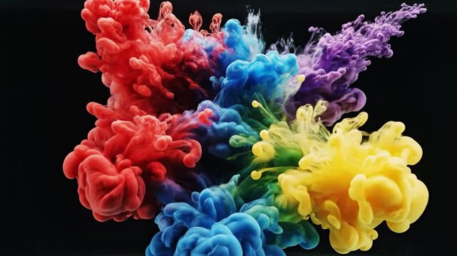 Dynamic Ink in Water Color Explosion Seamless Loop 4K
