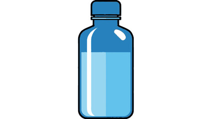 illustration of a blue plastic bottle with a flip-top cap on a white background