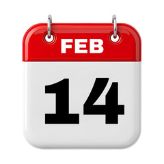 February Date Calendar 3D