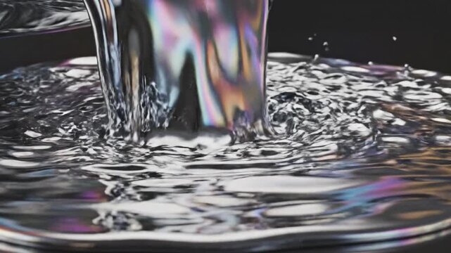 Liquid Mercury Chrome Gradient Fluid Animation for Luxury Product Promotion Video