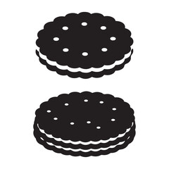 Bundle collection set design sandwich cookies icon set black silhouette silhouette art design illustration