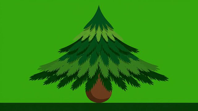 Animated growing tree lifecycle time lapse from seed to sapling to full plant isolated on green screen background