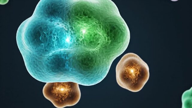 Organic Biotech Cell Division Seamless Loop Animation Background