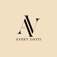 Elegant AV Initial Logo, Luxury Personal Brand Identity, Minimal Alphabet Logo, Premium Typography Design, Modern Lettermark Logo