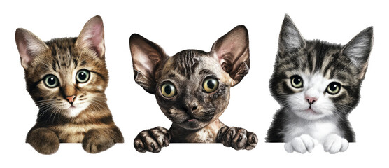 Rare Domestic Cat Variants in Hyperrealistic Illustration Style for Animal Lovers