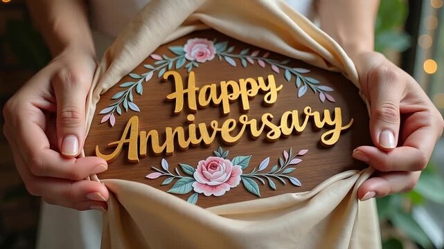 Celebrate your love with this elegant Happy Anniversary message and make your special day memorable with this floral design video