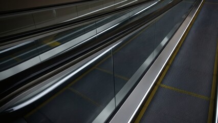 Fototapeta premium Moving Sidewalk Symmetry Airport Walkway Geometry.