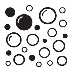 Abstract Soap Bubbles and Water Droplets Silhouette Vector Graphic Set