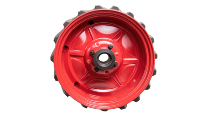 Agricultural Tractor Wheel on Isolated Background