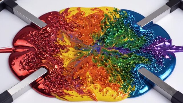 Abstract Magnetic Fluid Art Seamless Loop Colorful