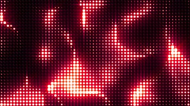 Wall of flashing red lights. VJ animation. Red valentine, new year, christmas background. Abstract wave calm directional movement. Shining flicker animation for banner. 4k seamless loop video