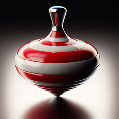 Peppermint Noir Spinning Top &mdash; Vintage Whirligig