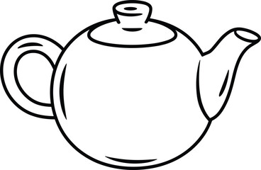 Obraz premium Simple Outline Drawing of a Teapot with a Lid and Handle kettle beverage