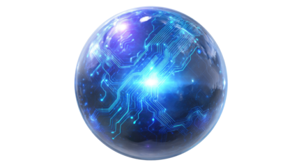 Electronic Circuit Orb on Black