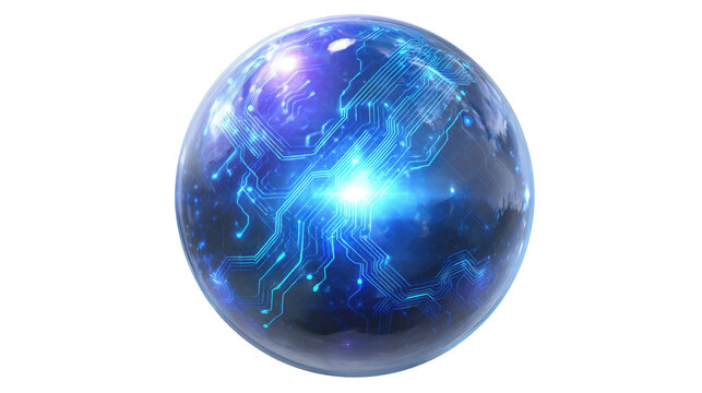 Electronic Circuit Orb on Black