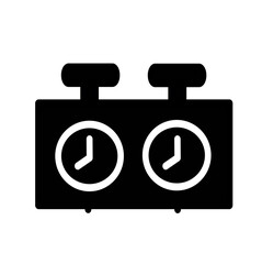 Chess clock icon. Chess stopwatch timer vector icon. Vector graphic, not Artificial Intelligence, logo illustration. Replaceable vector design.	